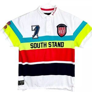 Hong Kong Sevens Rugby Kukri South Stand Embroidered Rugby Polo White Large